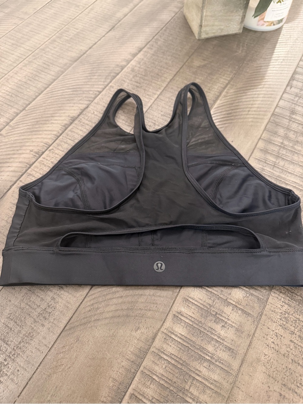 lululemon athletica Black Racerback Sports Bra with Mesh Panels